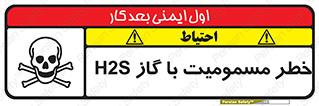 تابلوی ایمنی خطر مسمومیت با گاز H2S – طرح 12304