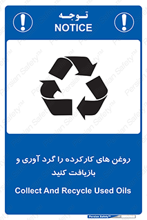 تابلوی ایمنی روغن های کارکرده را  گرد آوری و بازیافت کنید – طرح 12327