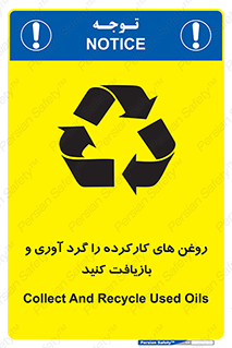 تابلوی ایمنی روغن های کارکرده را  گرد آوری و بازیافت کنید – طرح 12327