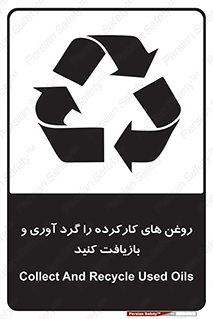 تابلوی ایمنی روغن های کارکرده را  گرد آوری و بازیافت کنید – طرح 12327