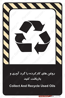 تابلوی ایمنی روغن های کارکرده را  گرد آوری و بازیافت کنید – طرح 12327