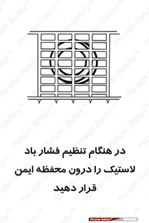 تابلوی ایمنی در هنگام تنظیم فشار باد لاستیک را درون محفظه ایمن قرار دهید – طرح 12329