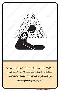 Safety sign: Carbon Dioxide Gas Can Cause Injury Or Death Actuation Of This Device Causes Carbon Dioxide Gas To Discharge Before Actuation Be Sure Personnel Are Clear Of The Area – design 12376