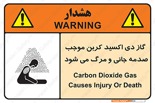تابلوی ایمنی گاز دی اکسید کربن موجب صدمه جانی و مرگ می شود – طرح 12377