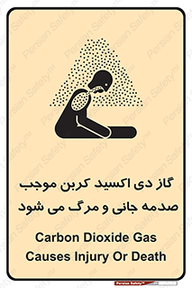 تابلوی ایمنی گاز دی اکسید کربن موجب صدمه جانی و مرگ می شود – طرح 12377