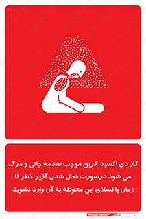 تابلوی ایمنی گاز دی اکسید کربن موجب صدمه جانی و مرگ می شود درصورت فعال شدن آژیر خطر تا زمان پاکسازی این محوطه به آن وارد نشوید – طرح 12379