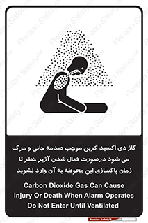 تابلوی ایمنی گاز دی اکسید کربن موجب صدمه جانی و مرگ می شود درصورت فعال شدن آژیر خطر تا زمان پاکسازی این محوطه به آن وارد نشوید – طرح 12379