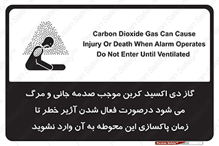 تابلوی ایمنی گاز دی اکسید کربن موجب صدمه جانی و مرگ می شود درصورت فعال شدن آژیر خطر تا زمان پاکسازی این محوطه به آن وارد نشوید – طرح 12379