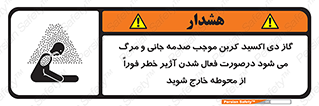 تابلوی ایمنی گاز دی اکسید کربن موجب صدمه جانی و مرگ می شود درصورت فعال شدن آژیر خطر فوراً از محوطه خارج شوید – طرح 12380