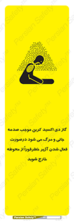 تابلوی ایمنی گاز دی اکسید کربن موجب صدمه جانی و مرگ می شود درصورت فعال شدن آژیر خطر فوراً از محوطه خارج شوید – طرح 12380