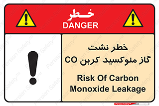 Safety sign: Risk Of Carbon Monoxide Leakage – design 12386