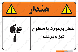 Safety sign: Risk Of Collision With Sharp Surfaces – design 12509