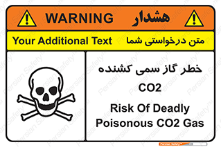 تابلوی ایمنی خطر گاز سمی کشنده CO2 – طرح 12546
