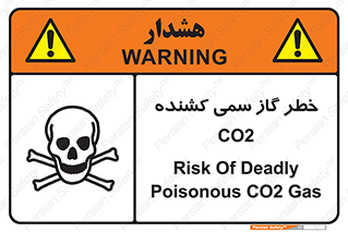 تابلوی ایمنی خطر گاز سمی کشنده CO2 – طرح 12546
