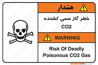 تابلوی ایمنی خطر گاز سمی کشنده CO2 – طرح 12546