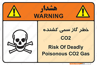 تابلوی ایمنی خطر گاز سمی کشنده CO2 – طرح 12546