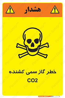 تابلوی ایمنی خطر گاز سمی کشنده CO2 – طرح 12546