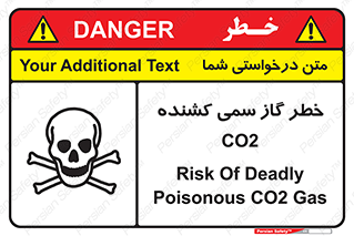تابلوی ایمنی خطر گاز سمی کشنده CO2 – طرح 12546
