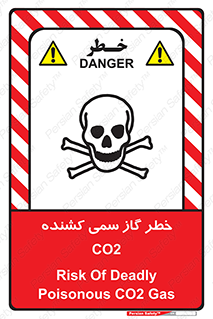 تابلوی ایمنی خطر گاز سمی کشنده CO2 – طرح 12546