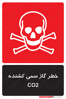 تابلوی ایمنی خطر گاز سمی کشنده CO2 – طرح 12546