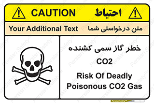 تابلوی ایمنی خطر گاز سمی کشنده CO2 – طرح 12546