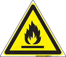 Flammable , Material , ماده , آتش , مشتعل , خطر , هشدار , توجه , 