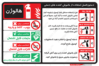 راهنمای , دستورالعمل , استفاده , نحوه , کپسول , سیلندر , خاموش کننده , هالون , هالوژن , فلوژکس , گاز , Extinguisher , 